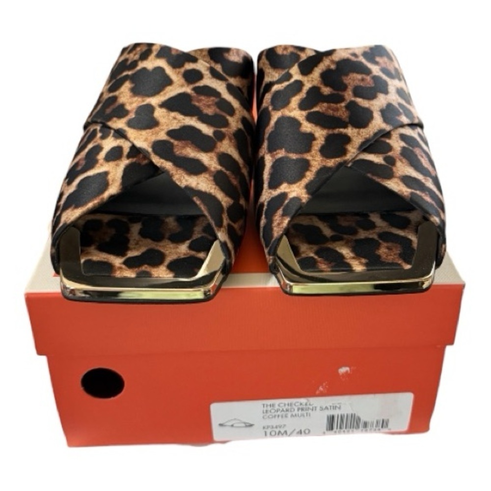 Katy Perry Leopard Print Satin Slide Sandals · Size 10 - Picture 6 of 6